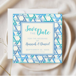 Étoile mariage juive de david Save The Date Card