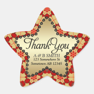 Étoile Merci Enveloppe Seal - Sticker Gold Star