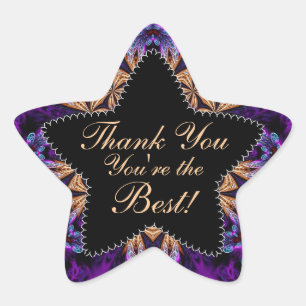 Étoile Merci pourpre   Vous êtes le meilleur Sticker Star