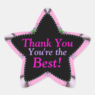 Étoile Merci rose   Vous êtes le meilleur Sticker Star