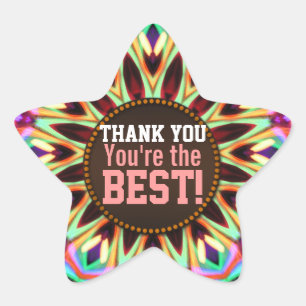 Étoile Merci - Vous êtes le meilleur Sticker Rainbow Star