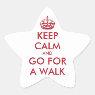 Étoile Restez calme et partez à la marche - Sticker