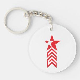 Étoile rouge avec flèches chevron