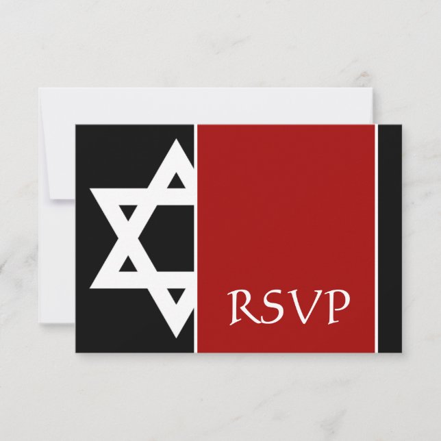 Etoile rouge et noire de David Bar Mitzvah RSVP (Devant)