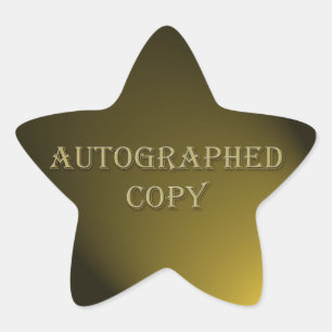 Étoile Sticker Auteur de copie autographiée de style or
