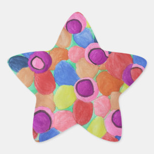 Étoile Sticker aux fleurs couleur bonbon