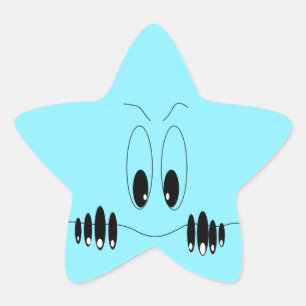 Étoile Sticker drôle avec yeux curieux - personnalisable