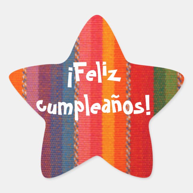 Étoile Sticker Feliz Cumpleanos (Devant)