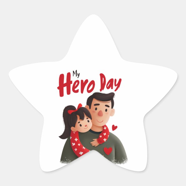 Étoile Sticker Fête des pères Héros (Devant)