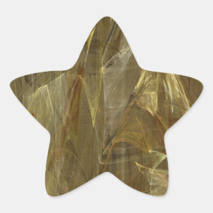 Étoile Sticker Gold Abstrait Fractal Star