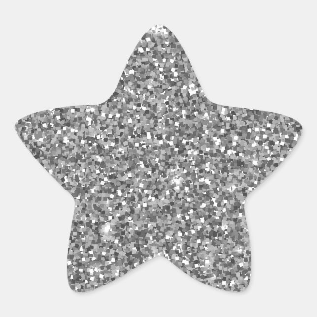 Étoile Sticker Parties scintillant argent (Devant)