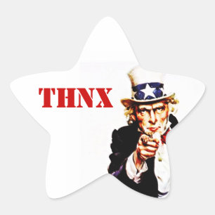 Étoile Sticker Vintage Oncle Sam THNX Pour Votre Service