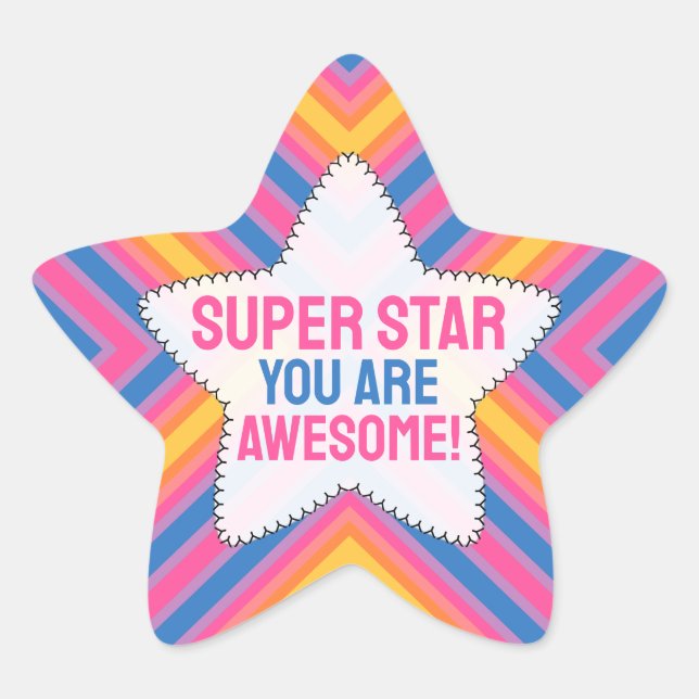 Étoile Super Star Vous êtes génial Sticker Star (Devant)
