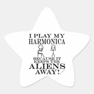 Étoile Tenir les Aliens à distance Harmonica Star Sticker