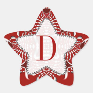 Étoile Tribal Batik Monogramme Red Star Sticker