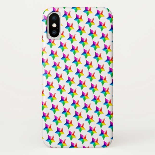 étoiles arc-en-ciel sur Coque blanc-coque iphone M (Dos)