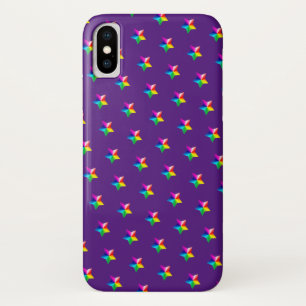étoiles arc-en-ciel sur Coque-Mate violet coque ip