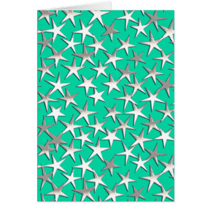 Étoiles argentées sur turquoise