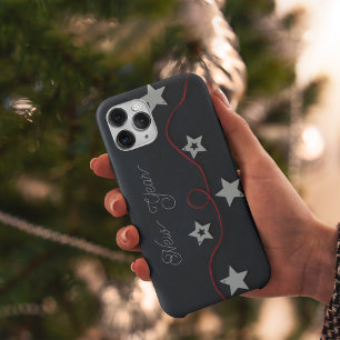 Étoiles blanches sur coque iphone de surface noire