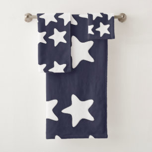 Étoiles blanches sur fond bleu marine
