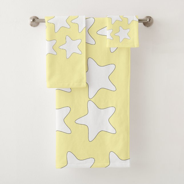 Étoiles blanches sur fond jaune (En situation)