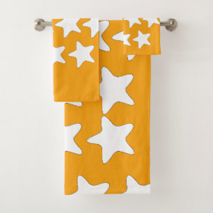 Étoiles blanches sur orange