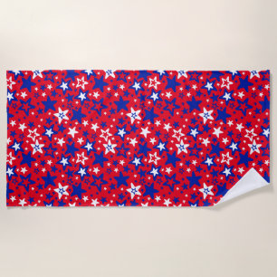 Étoiles bleues et blanches sur serviette de bain r