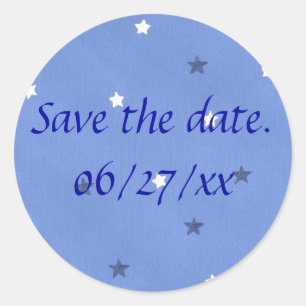 Étoiles Bleues et Blancs Économisez Stickers Date