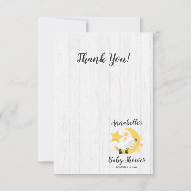 Étoiles célestes de lune et Merci de Baby shower d (Devant)