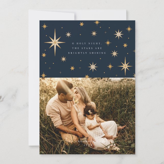 Étoiles célestes Ô nuit sainte Carte photo (Devant)
