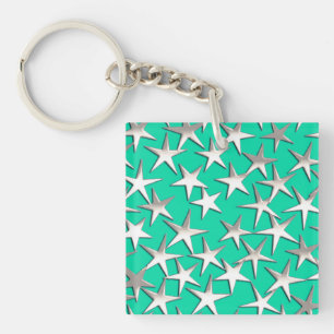 étoiles d'argent sur turquoise