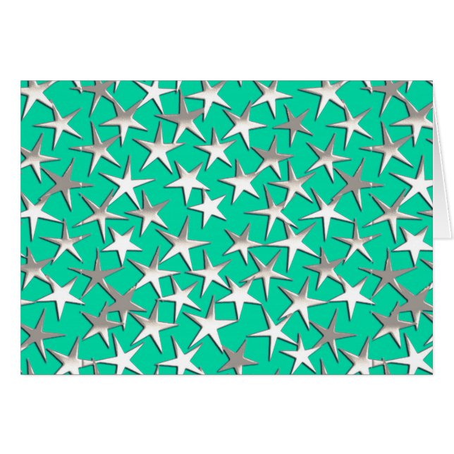 étoiles d'argent sur turquoise (Devant Horizontal)