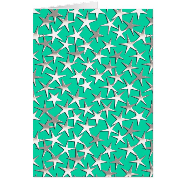 étoiles d'argent sur turquoise (Devant)