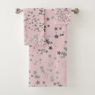 Étoiles d'argent Whimsical amusant sur rose