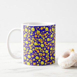 Étoiles de la Lune Jaune, Mug Bleu