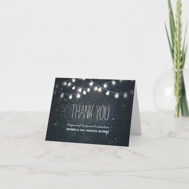 Étoiles de nuit et voyants à cordes Merci Mariage (Devant)