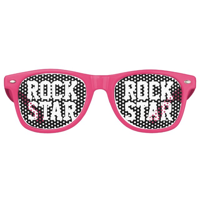 Étoiles de rock | Lunettes de soleil roses amusant (Devant)