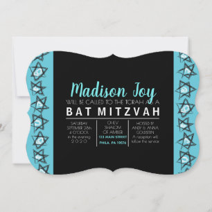 ÉTOILES DESSINÉES À LA MAIN Bat mitzvah Invitation