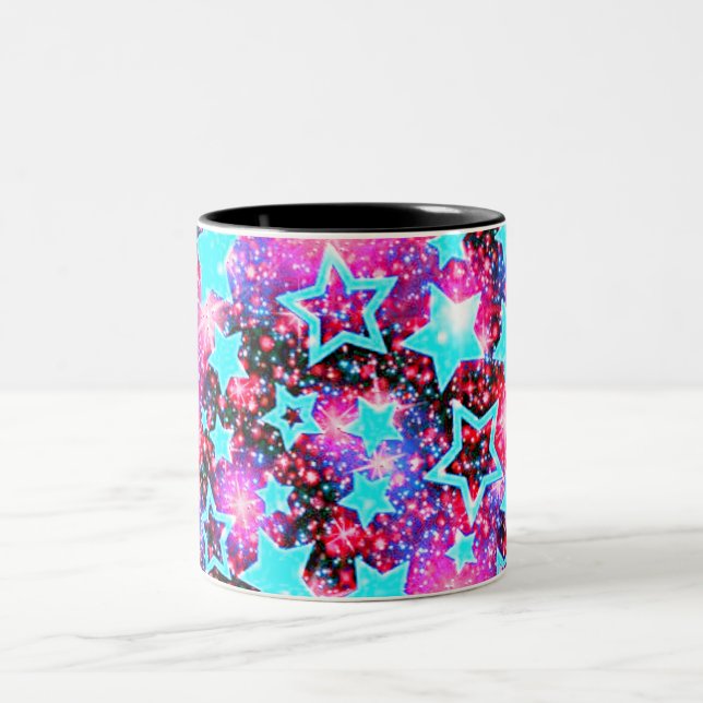 Étoiles deux toned café & tasse de thé. (Centre)