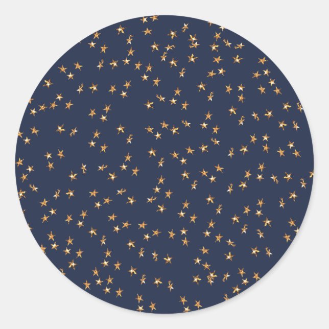 Étoiles d'or Sticker Classic Bleu Midnight (Devant)