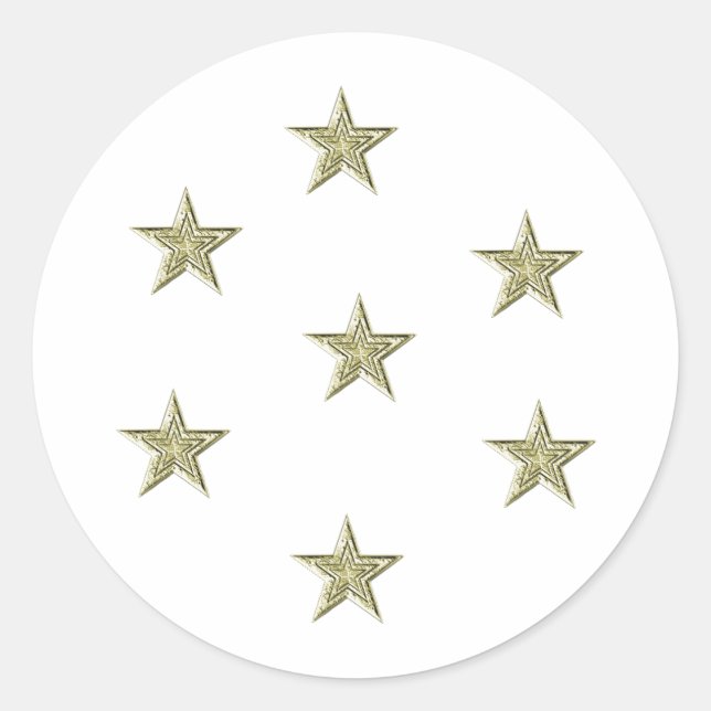Étoiles dorées à autocollants ronds (Devant)