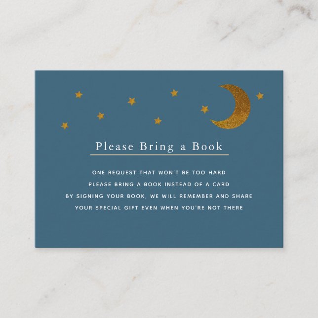 Étoiles dorées et carte de livre Navy Moon, s'il v (Devant)