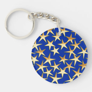 Étoiles dorées sur fond bleu de cobalt