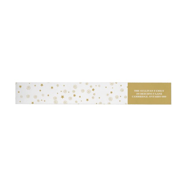 Étoiles et flocons de neige | Étiquette Gold Holid (Individuel)