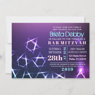 ÉTOILES et LUMIÈRES Barre Bat mitzvah Invitation