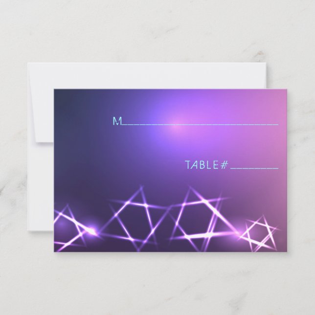 ÉTOILES et LUMIÈRES Bat mitzvah Carte de siège d'e (Devant)
