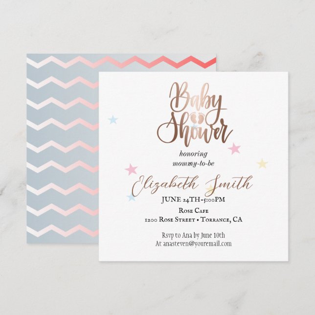 Étoiles et points pour votre invitation de princes (Devant / Derrière)
