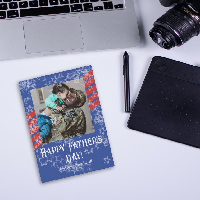 Étoiles et rayures Carte photo de Fête des pères m (Créateur téléchargé)