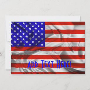 Étoiles et rayures Usa Silk Flag Carte d'invitatio