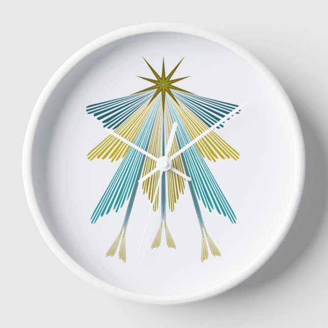 Étoiles Fées Horloge encadrée en bois (Recto)